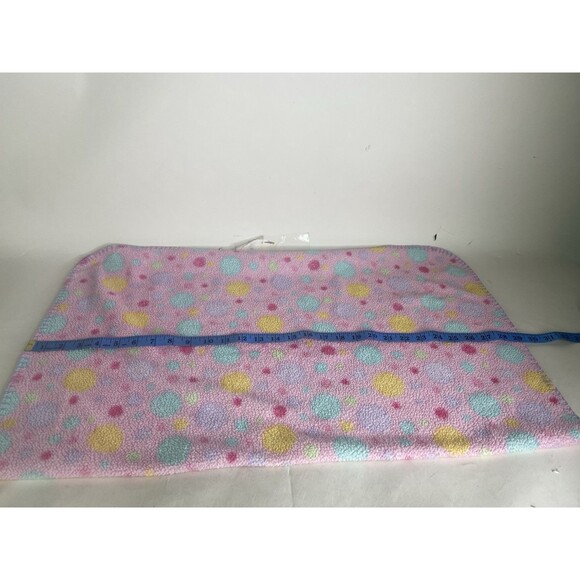 Baby Connection Blanket Pink Purple Blue Yellow Green Polka Dots Circles Fleece - Picture 3 of 6